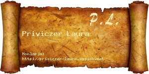 Priviczer Laura névjegykártya